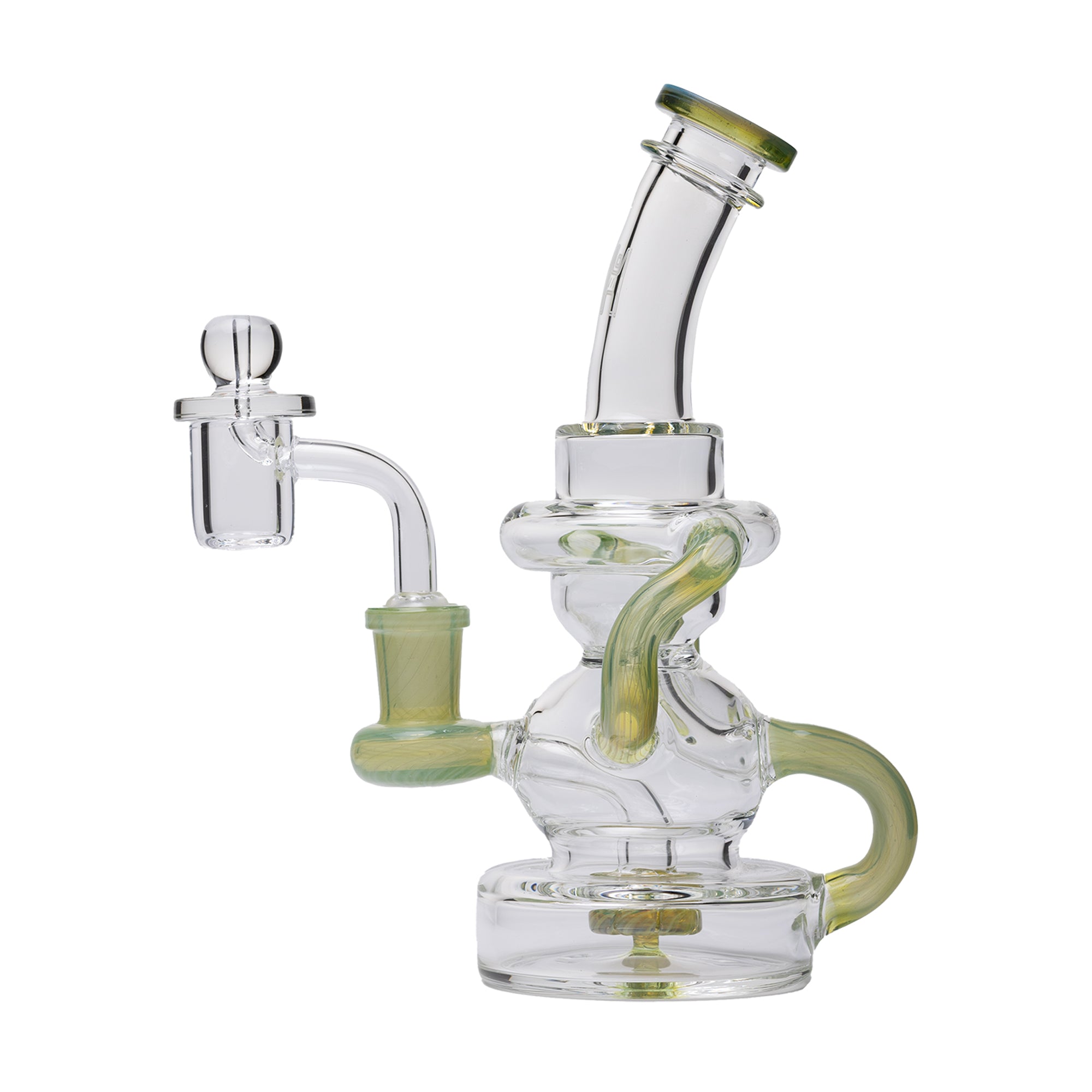 Human Grade Stubby Klein Glass Recycler Rig Water Pipe - Image 2