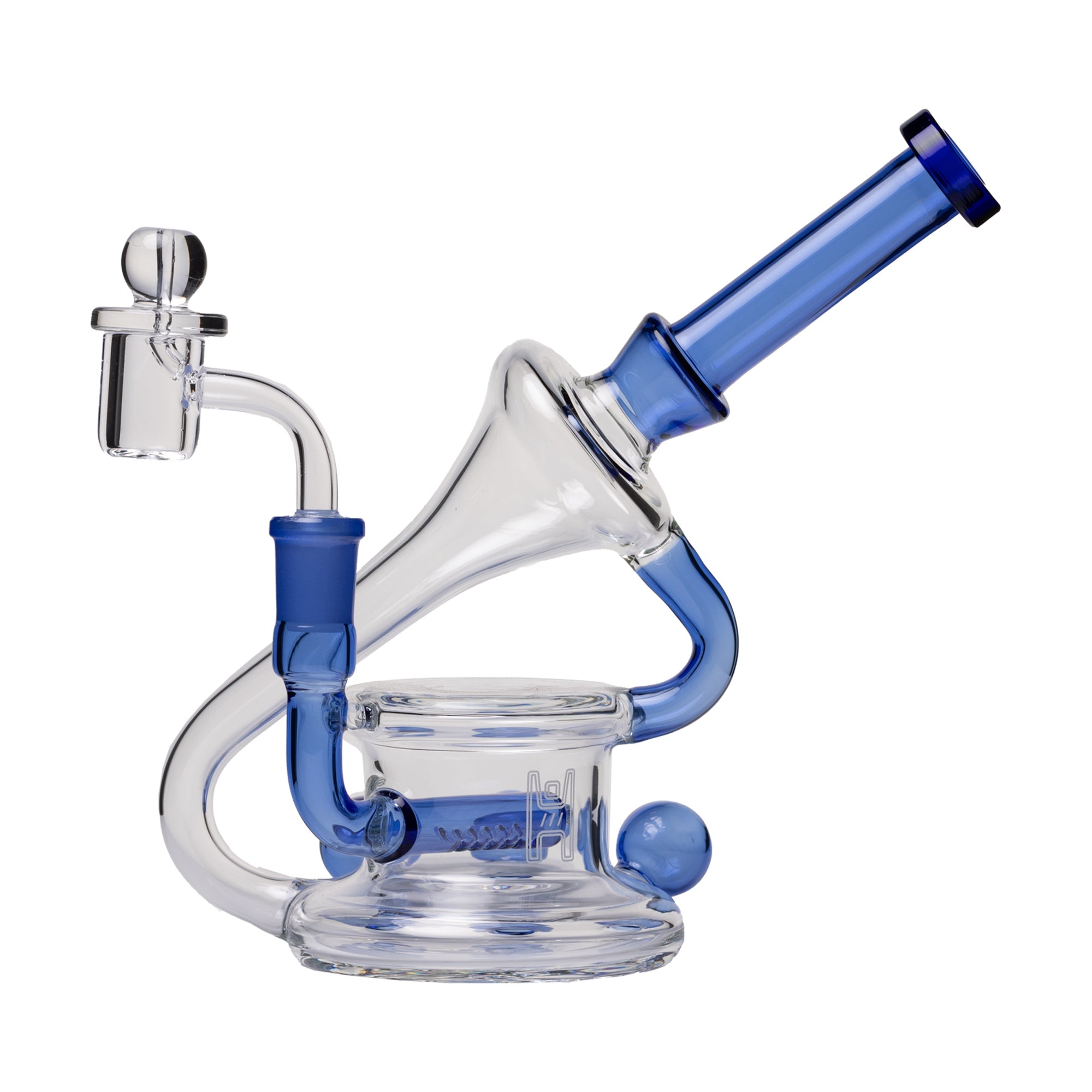 Human Grade 7.5" Recycler 45 (Triple Marble) Glass Rig - Image 2