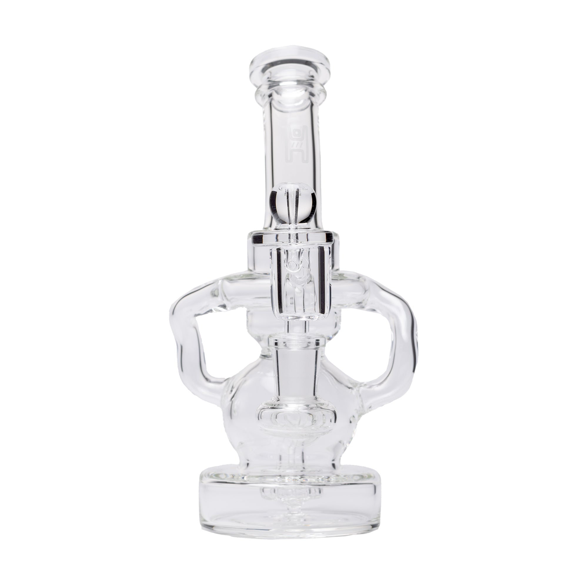 Human Grade Stubby Klein Glass Recycler Rig Water Pipe - Image 7