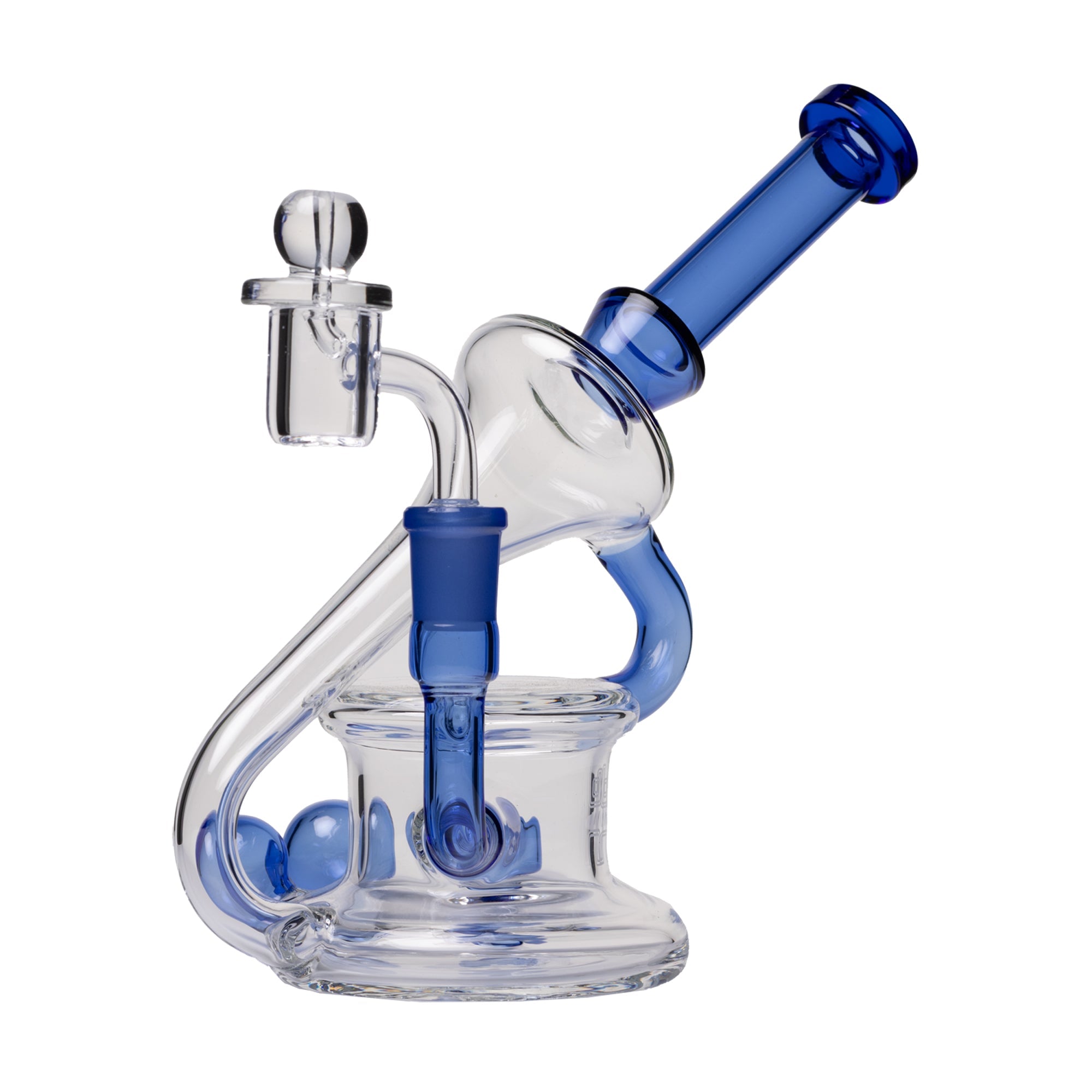 Human Grade 7.5" Recycler 45 (Triple Marble) Glass Rig - Image 10