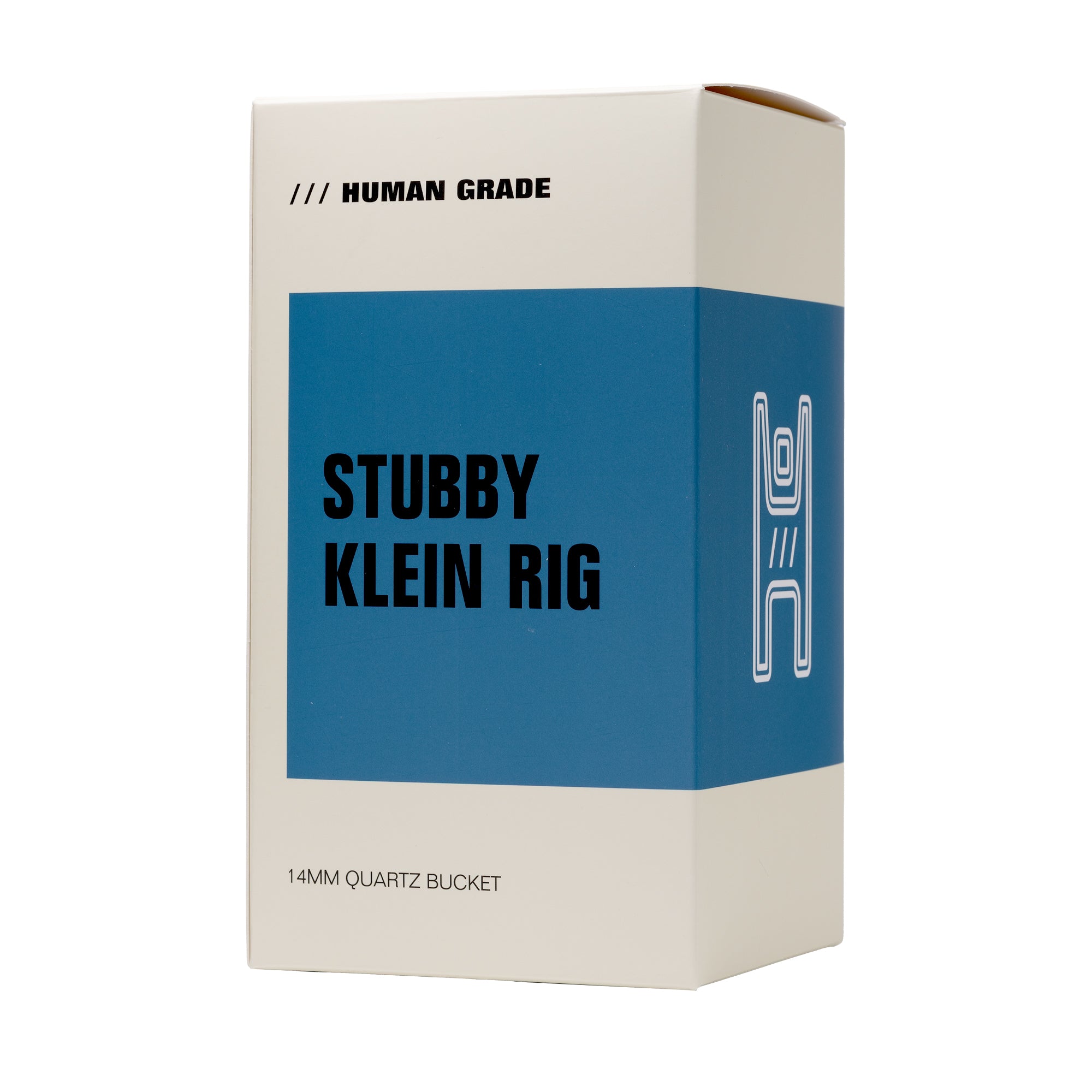 Human Grade Stubby Klein Glass Recycler Rig Water Pipe - Image 12