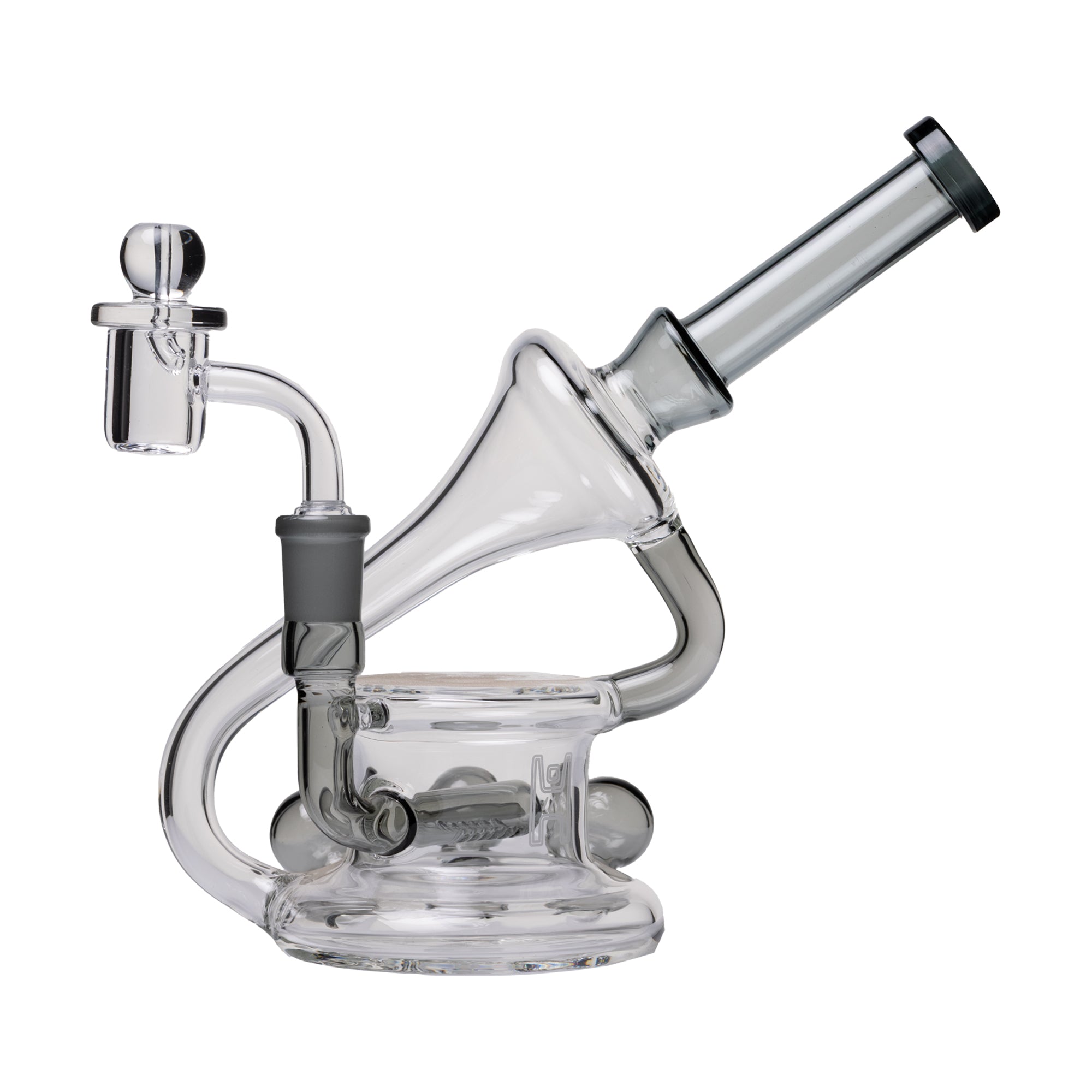 Human Grade 7.5" Recycler 45 (Triple Marble) Glass Rig - Image 7