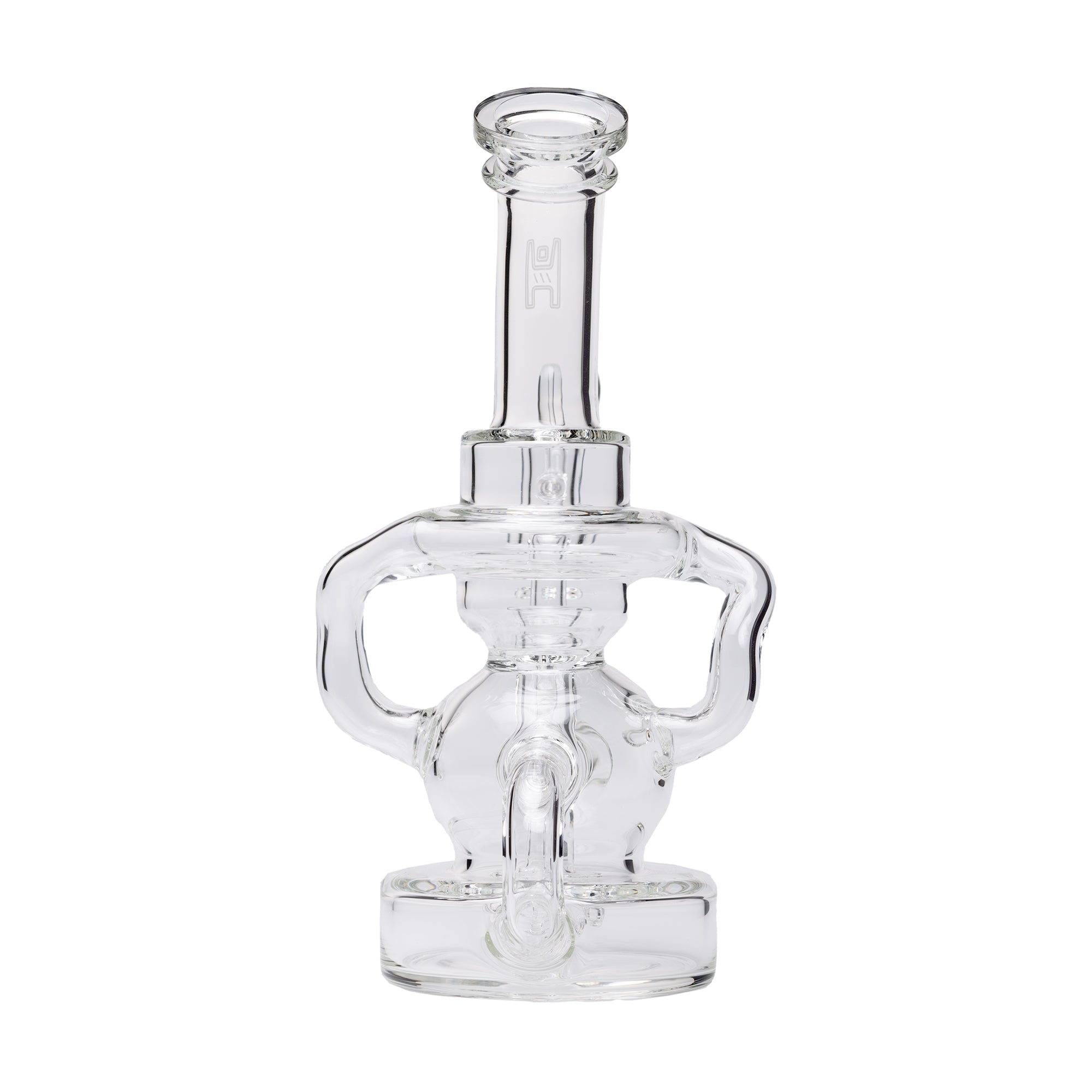 Human Grade Stubby Klein Glass Recycler Rig Water Pipe - Image 10