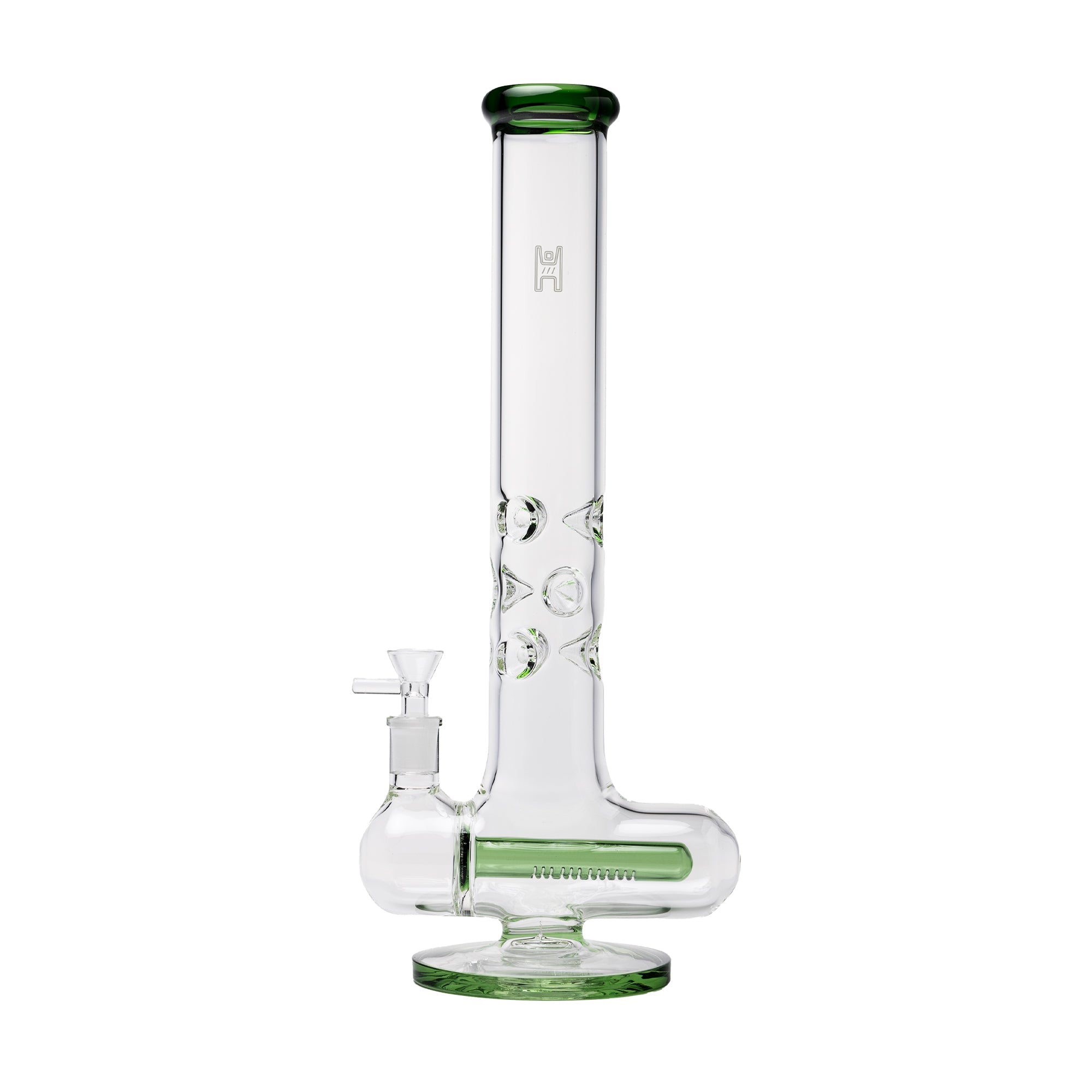 Human Grade Inline Tube Triple Ice Catch Glass Water Pipe - Image 2