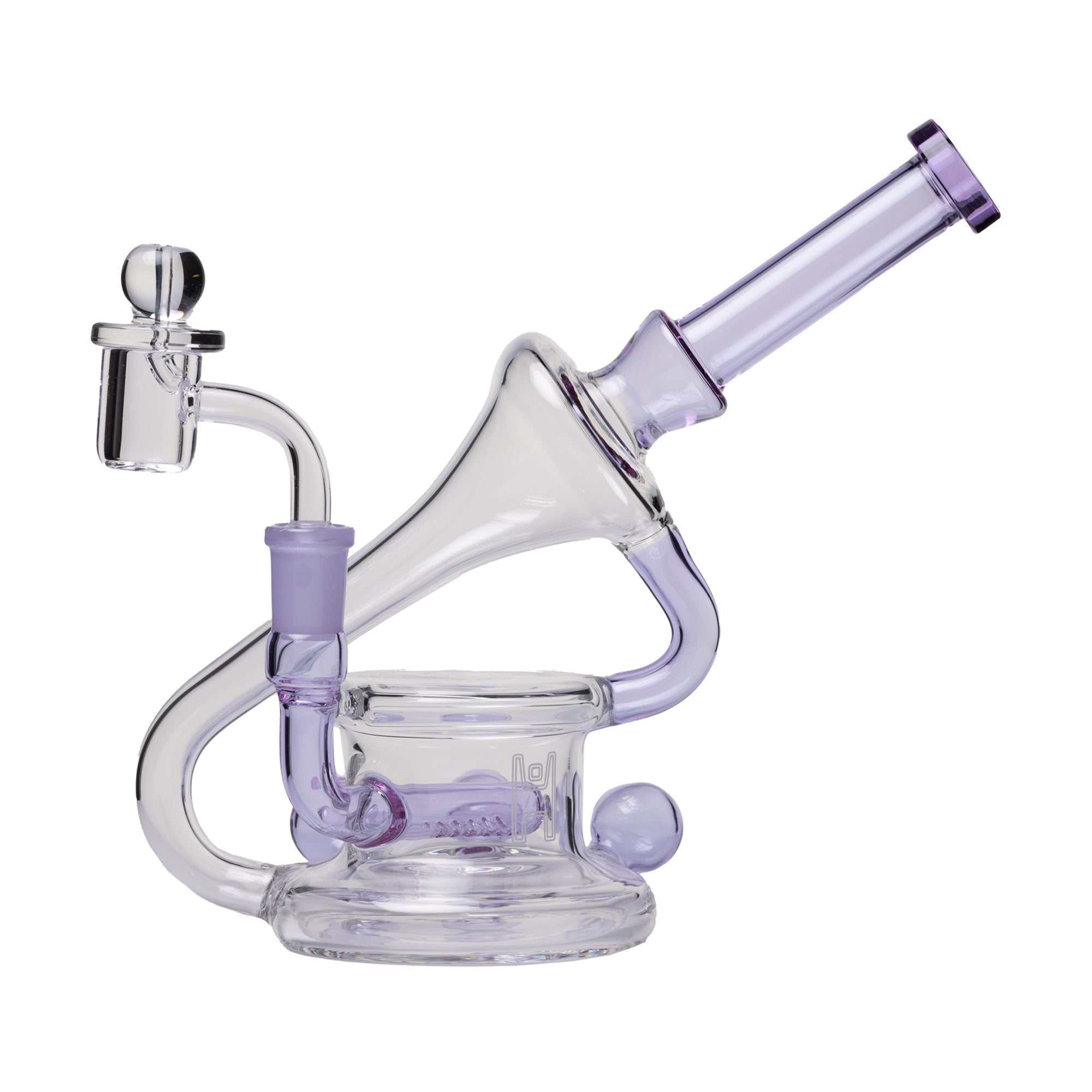 Human Grade 7.5" Recycler 45 (Triple Marble) Glass Rig - Image 4