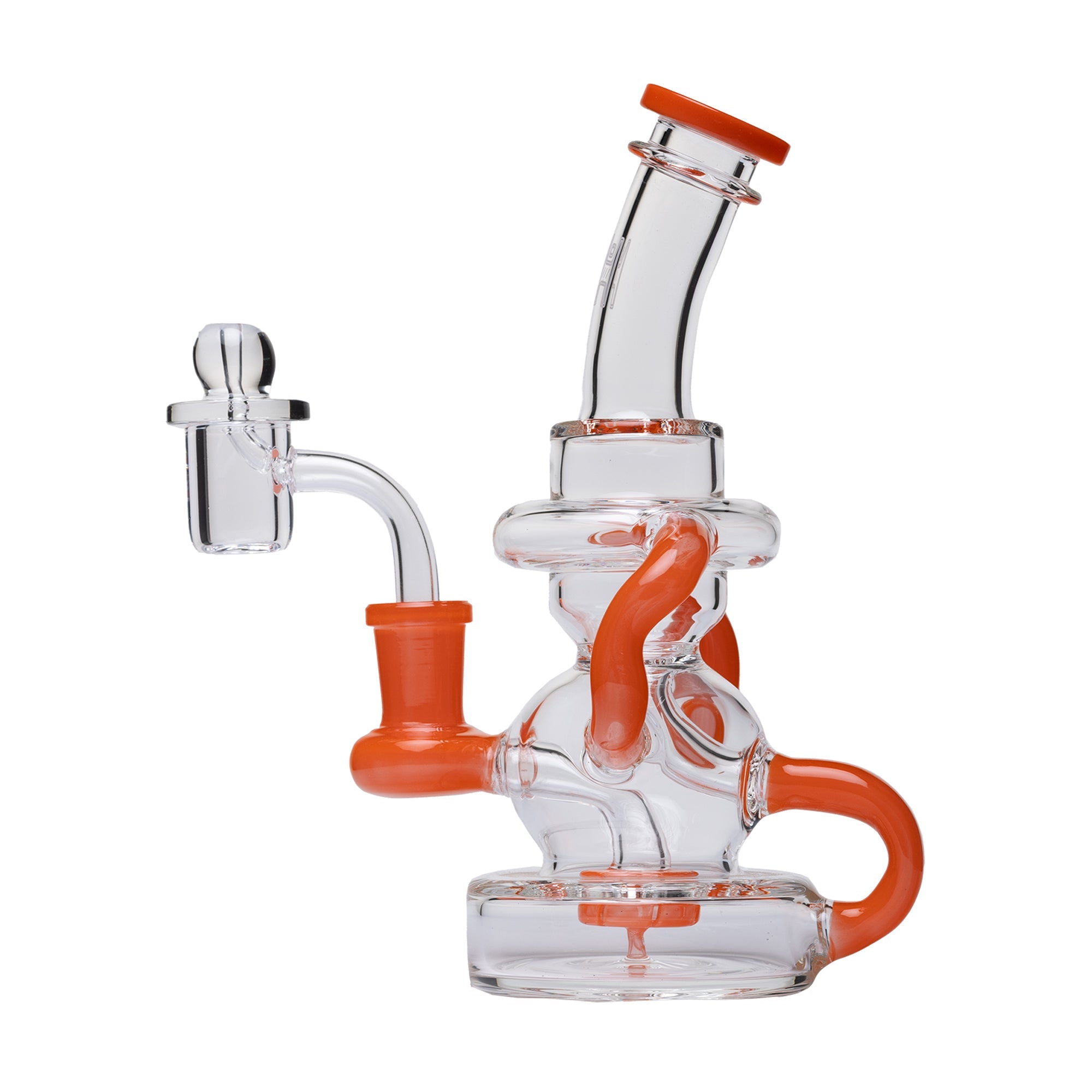 Human Grade Stubby Klein Glass Recycler Rig Water Pipe - Image 5