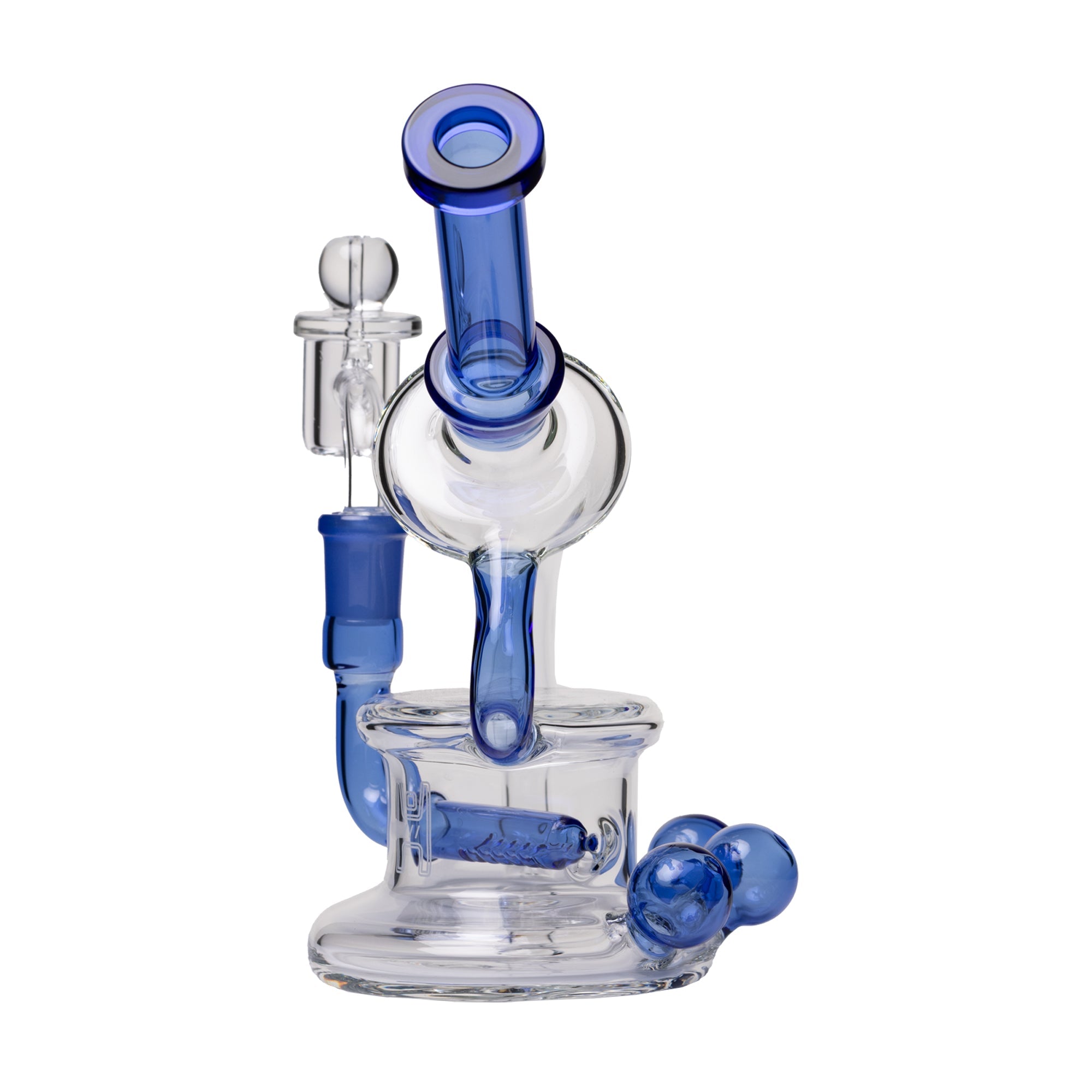 Human Grade 7.5" Recycler 45 (Triple Marble) Glass Rig - Image 15
