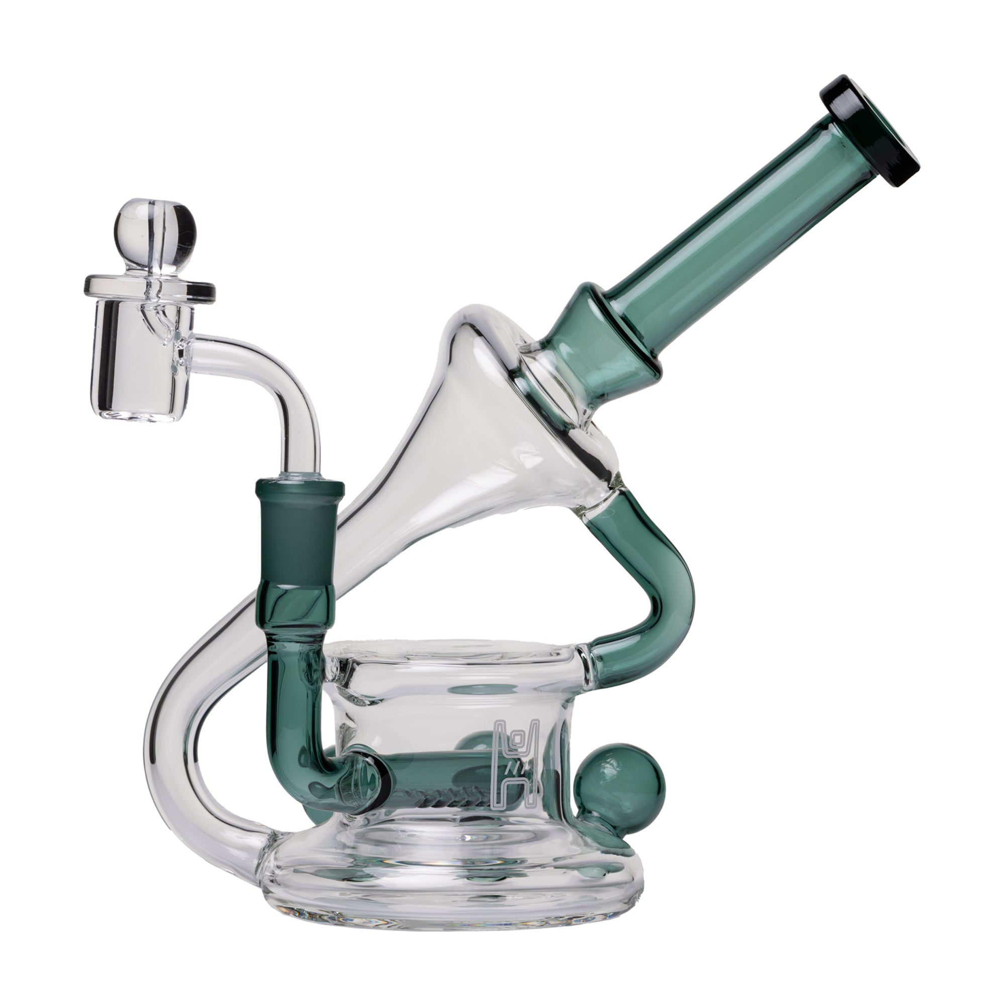 Human Grade 7.5" Recycler 45 (Triple Marble) Glass Rig - Image 5