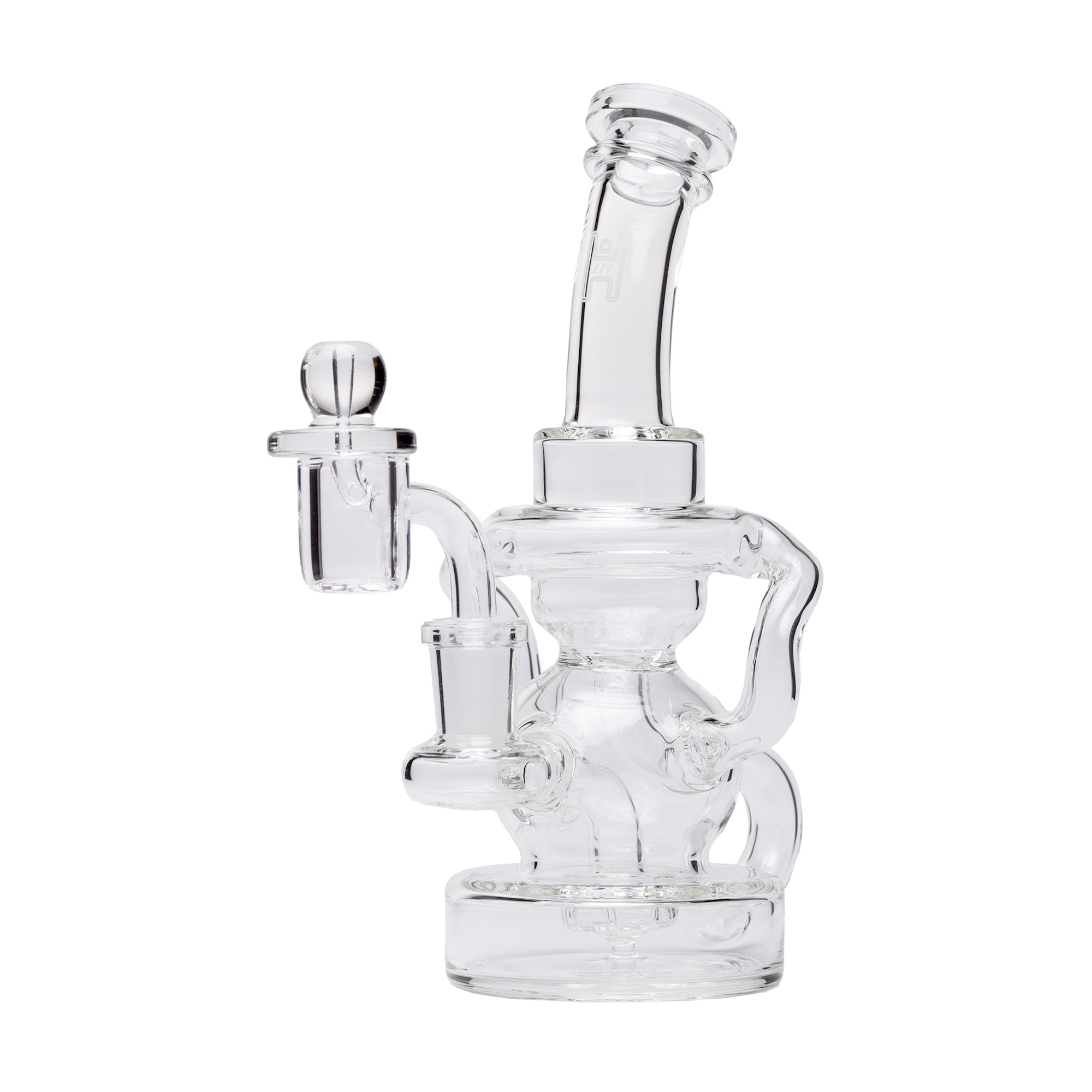 Human Grade Stubby Klein Glass Recycler Rig Water Pipe - Image 9