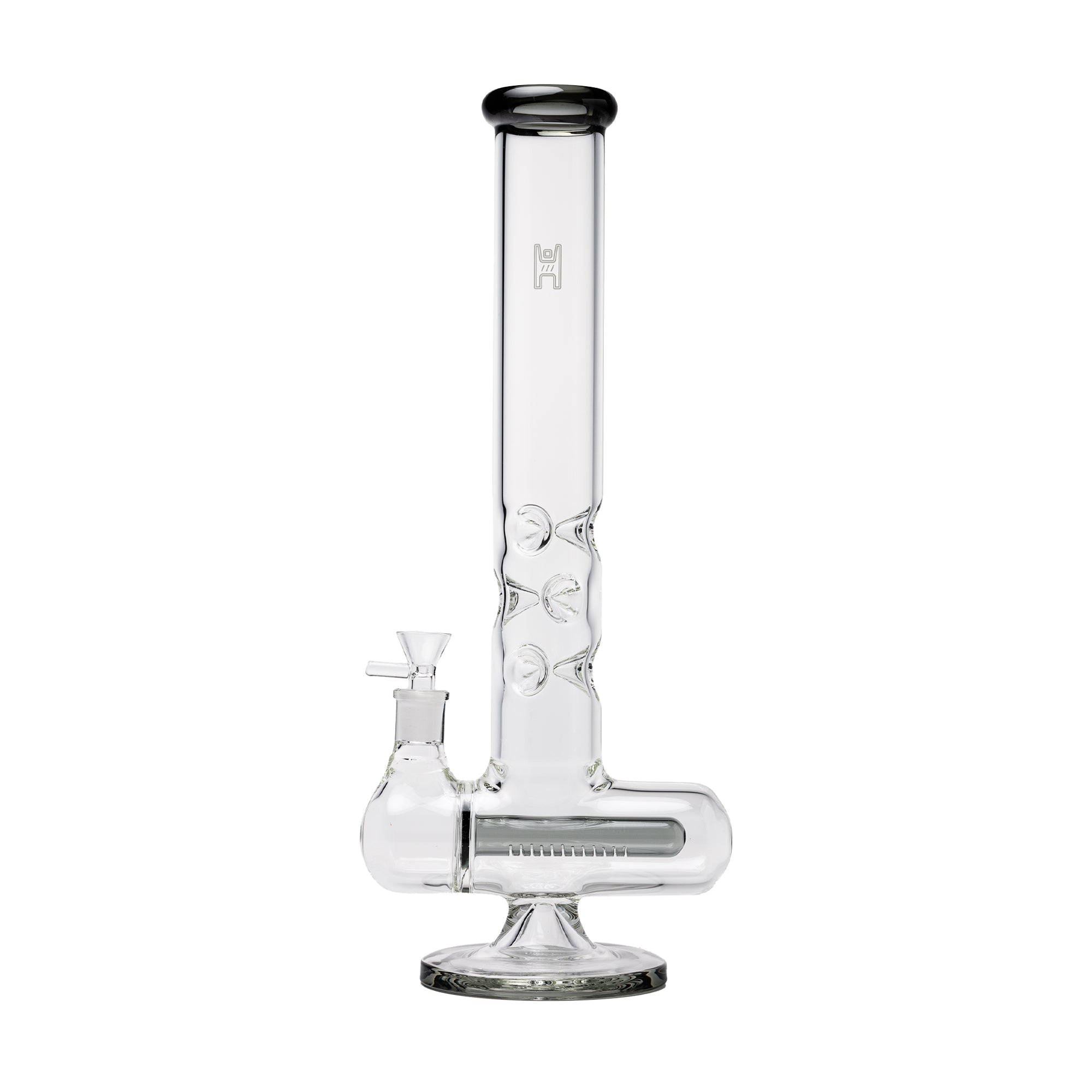Human Grade Inline Tube Triple Ice Catch Glass Water Pipe - Image 4