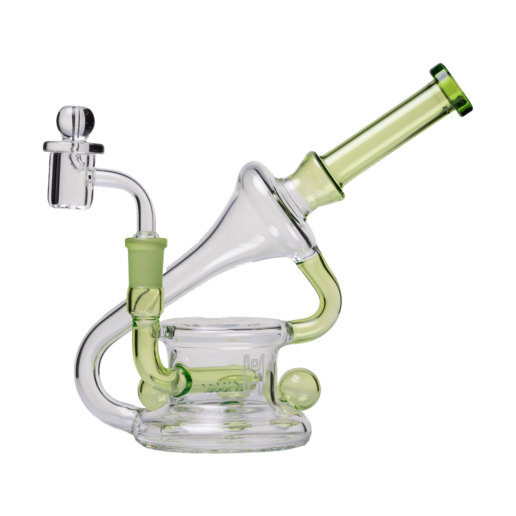 Human Grade 7.5" Recycler 45 (Triple Marble) Glass Rig - Image 8