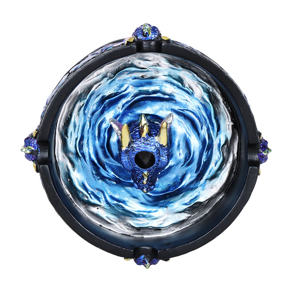 Dragon Polyresin Round Ashtray w/ Snuffer - 4" - Image 2