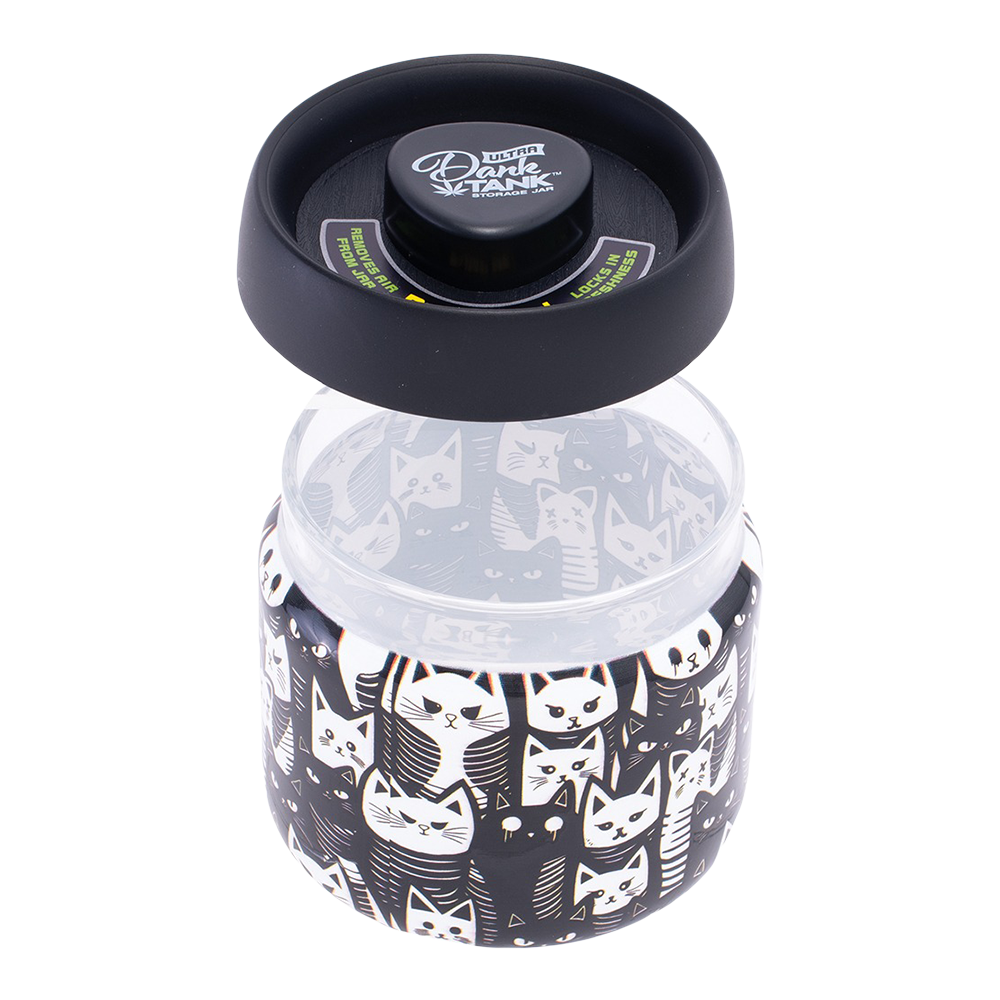 Fujima Dank Tank Vacuum Glass Jar - 4.2" / Black And White Cats - Image 3