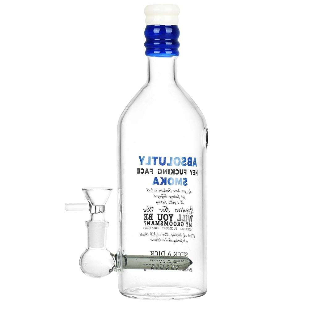 Vodka Bottle Glass Water Pipe - 9.5" / 14mm F - Image 2