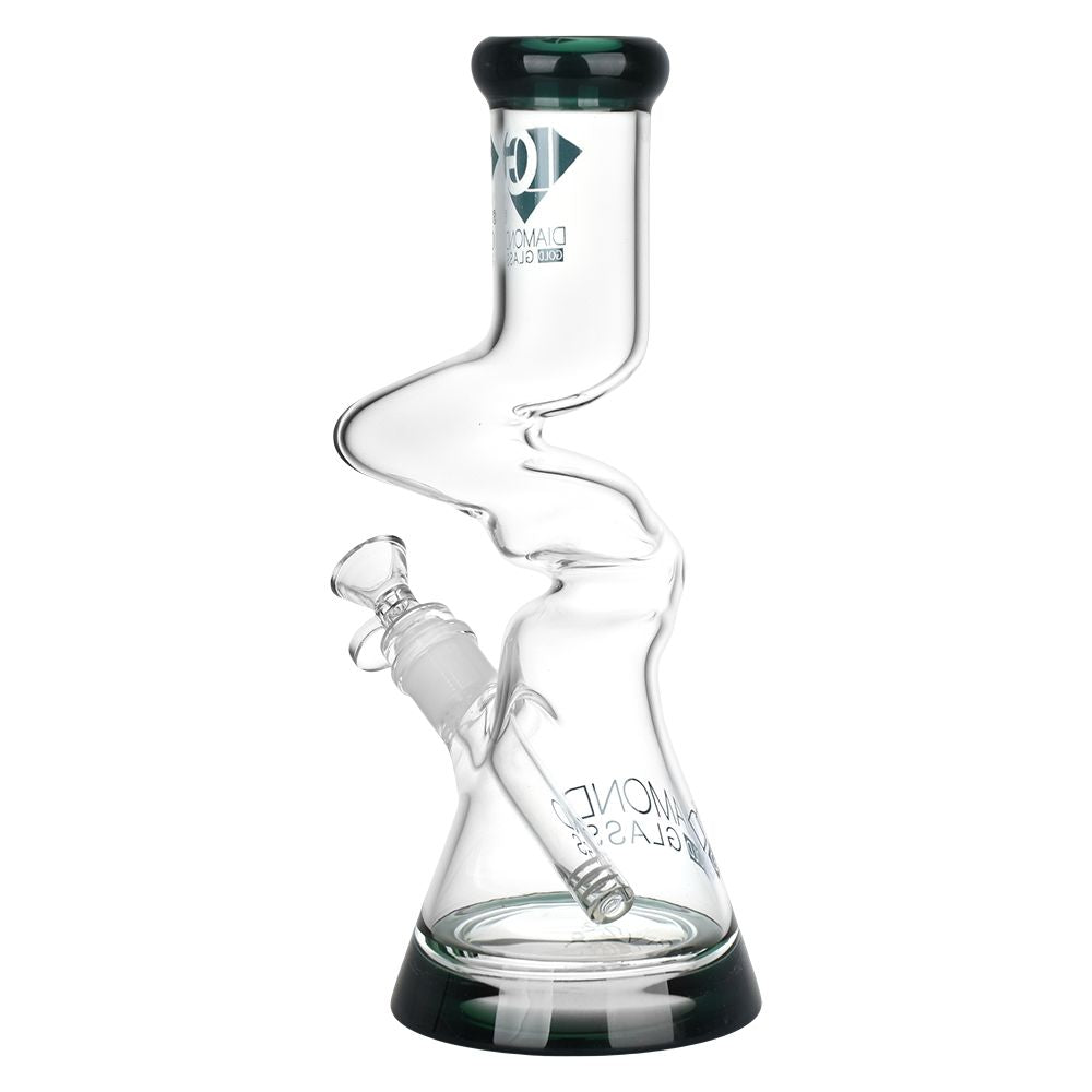 Diamond Glass Gold Zong Beaker Water Pipe - 11" / 14mm F / Colors Vary - Image 3