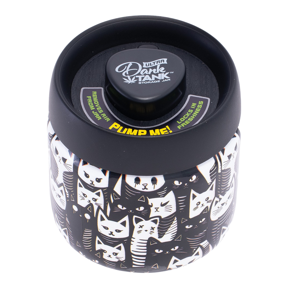 Fujima Dank Tank Vacuum Glass Jar - 4.2" / Black And White Cats - Image 2