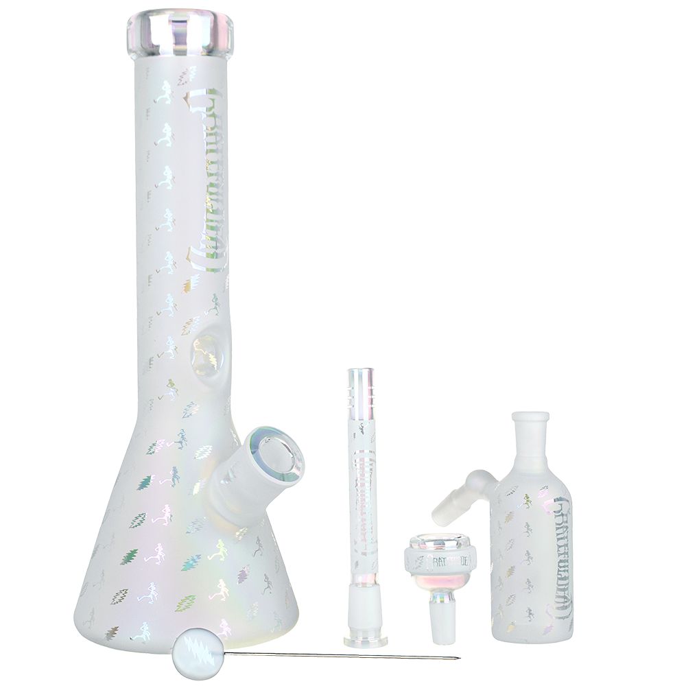 Grateful Dead x Pulsar Bolts And Skellies Glass Beaker Water Pipe Set | 13.75" | 14mm F - Image 10