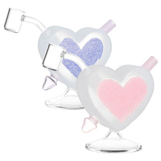 Heart Sparkles Glass Mini Rig - 4.5" / 10mm F / Colors Vary