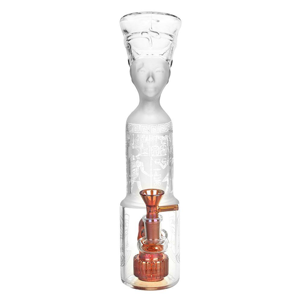 Pharoah Head Frosted Glass Water Pipe - 11.5" / 14mm F - Image 3