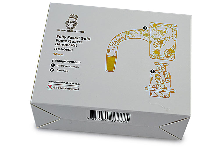 Space King Fully Fused Gold Fume Banger Kit (White / Gold) - Image 6