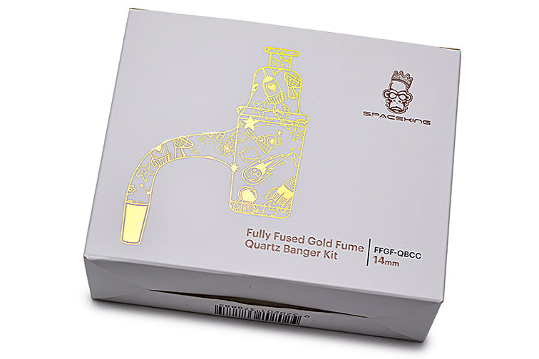 Space King Fully Fused Gold Fume Banger Kit (White / Gold) - Image 5