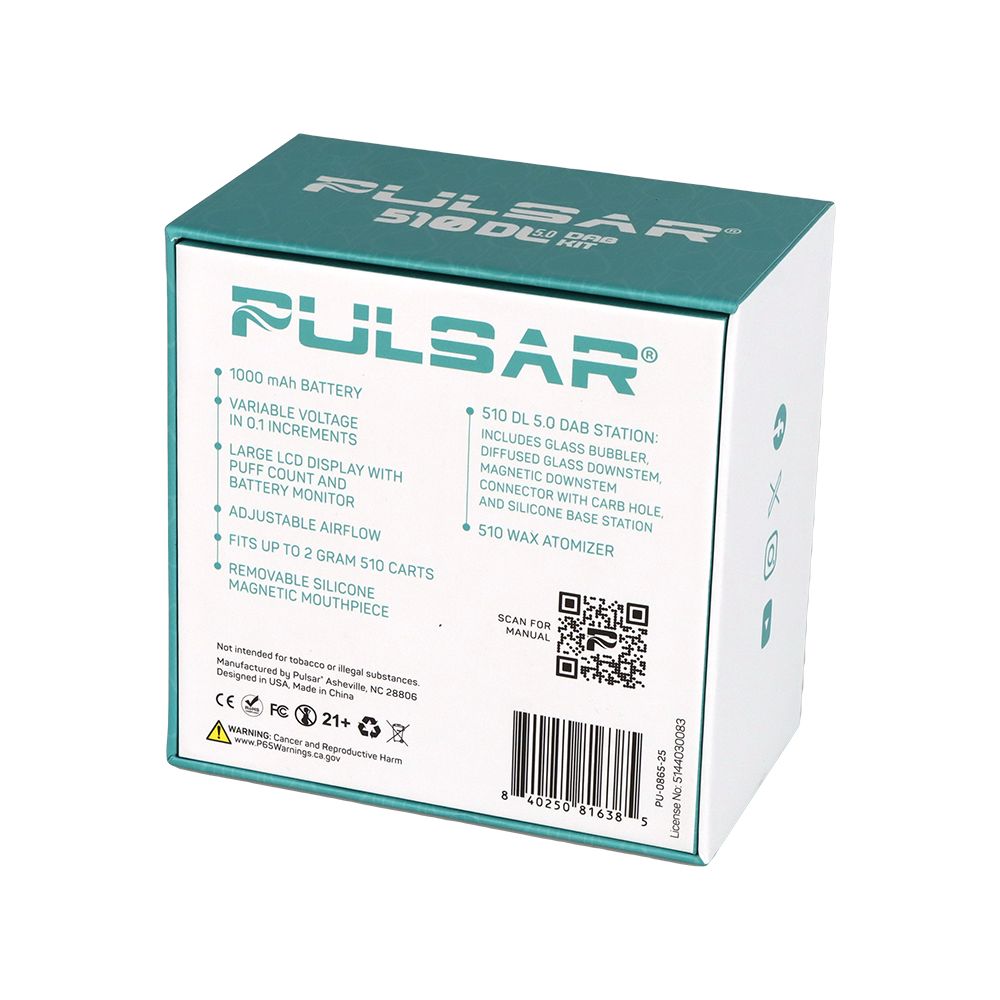 Pulsar DL 5.0 Bubbler Dab Kit with Wax Atomizer - 1000mAh / Black - Image 8