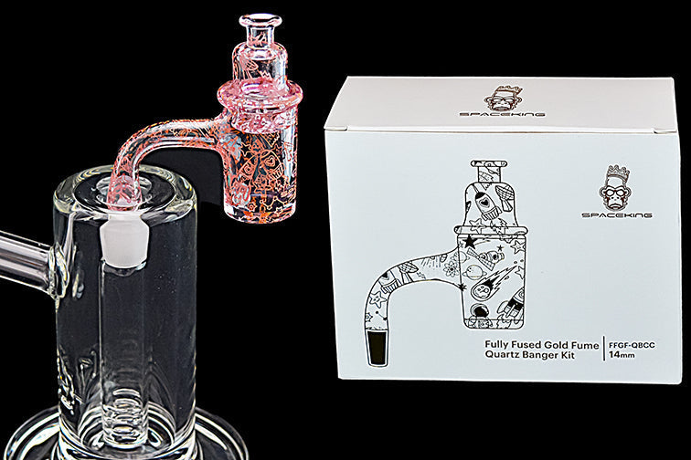 Space King Fully Fused Gold Fume Banger Kit (White / Gold) - Image 2