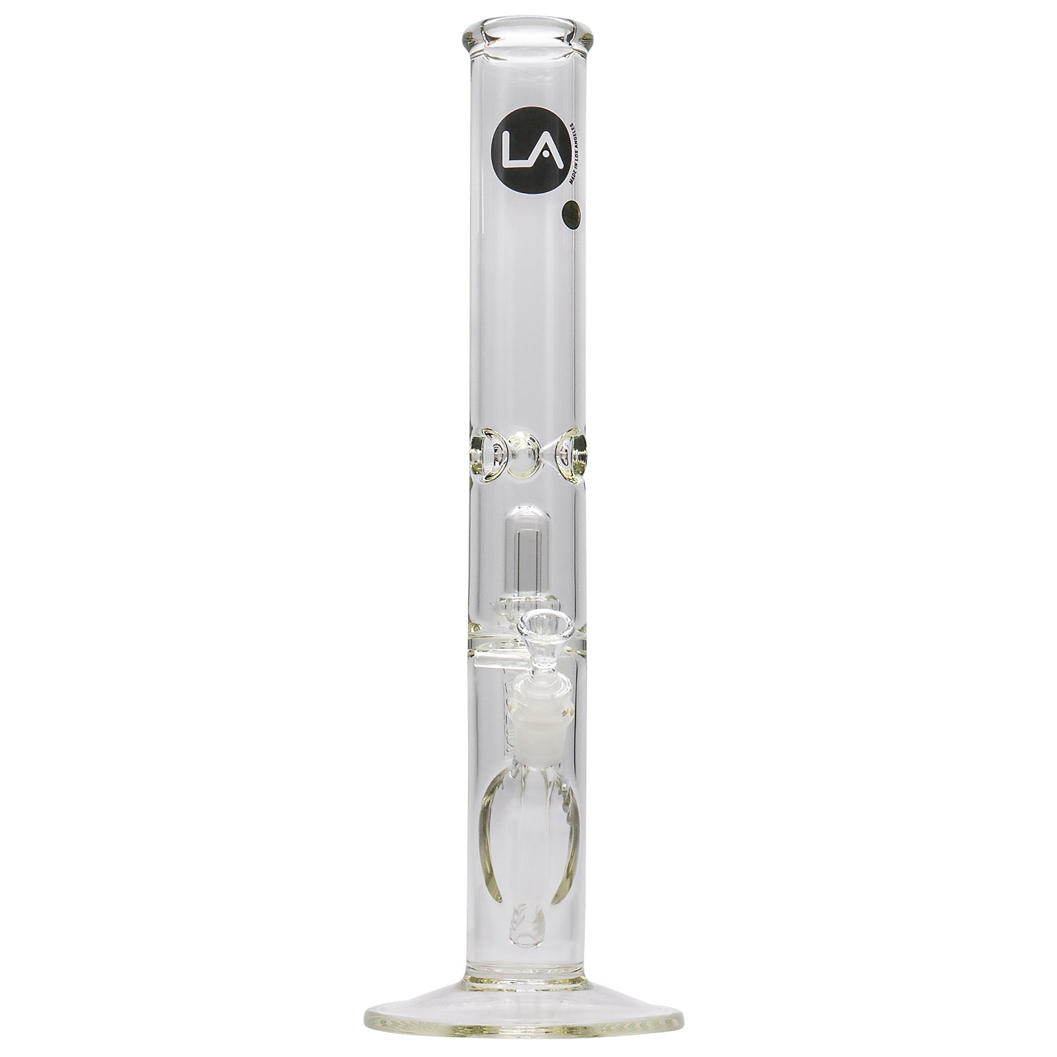 LA Pipes Thick Glass Straight Showerhead Perc Bong - Image 4
