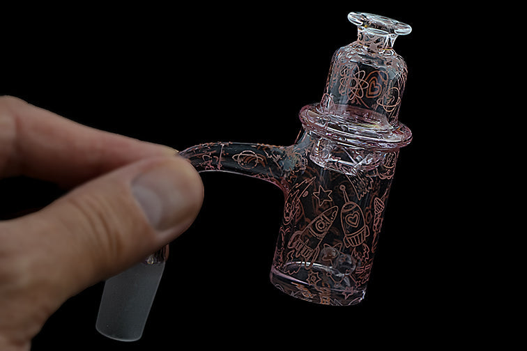 Space King Fully Fused Gold Fume Banger Kit (White / Gold) - Image 4